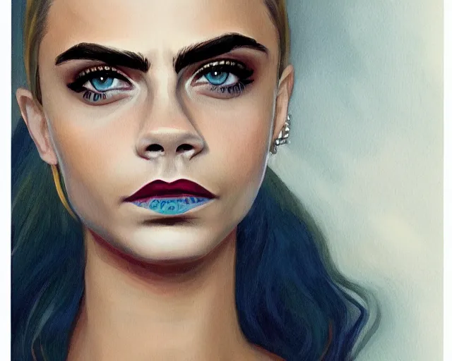 Prompt: portrait of cara delevingne by loish