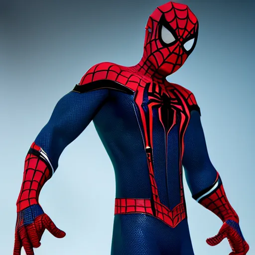 Prompt: still photo of spider - man, highly detailed, photorealistic portrait, bright studio setting, studio lighting, crisp quality and light reflections, unreal engine 5 quality render