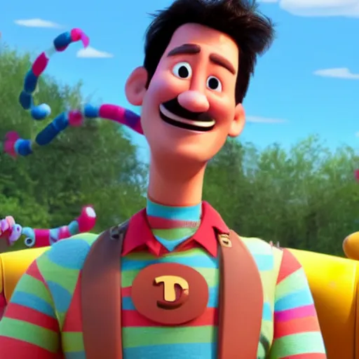 Image similar to Markiplier in a pixar movie, 8k,