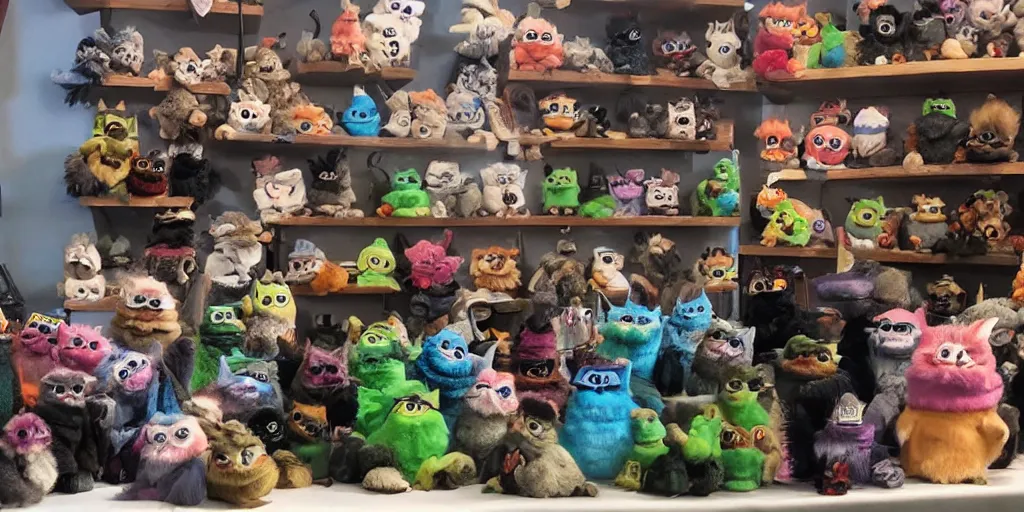 Image similar to an entire cadre of stoner furbies smoking from a variety of pipes, bongs, and implements.