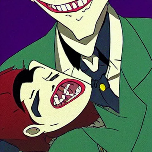 Prompt: “the joker smiling by studio ghibli”