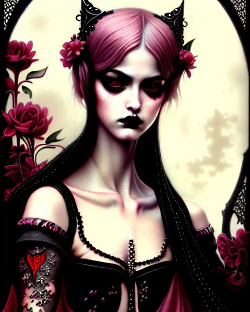 Prompt: lili rochefort, tekken lili as a gothic princess, very intricate ultrafine details, award winning masterpiece, tom bagshaw artstyle