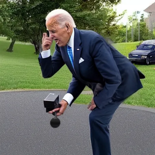 Image similar to Picture of Joe Biden angrily throwing his Gamecube controller at the ground