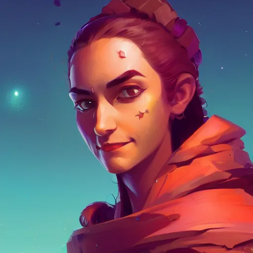 Image similar to profile portrait, maya ali mage, gloomhaven, dynamic lighting, gaudy colors, octane render aesthetic, matte painting concept art, official fanart behance hd artstation by jesper ejsing, by rhads and makoto shinkai and lois van baarle and ilya kuvshinov and rossdraws