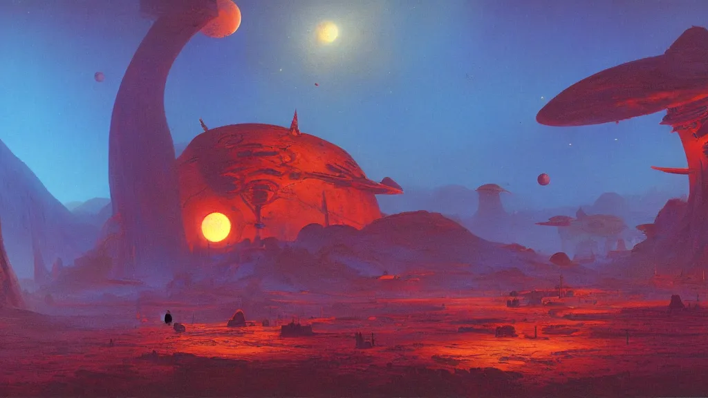 Image similar to otherworldly atmosphere of an evolving alien planet by arthur haas and bruce pennington and paul lehr, cinematic matte painting