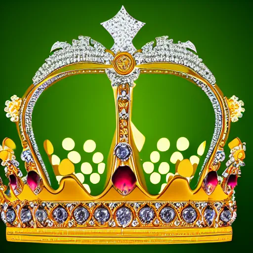 Prompt: crown on green background