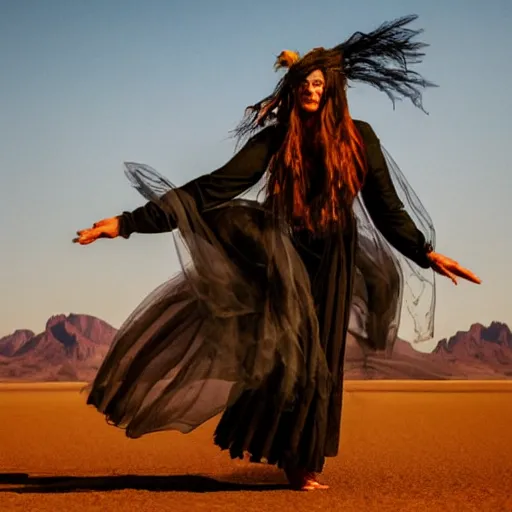 Image similar to witch dance in desert