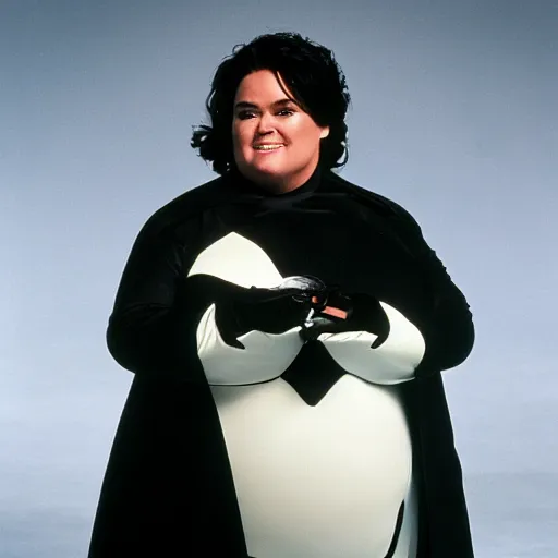 Image similar to Rosie O'Donnell as the penguin from batman