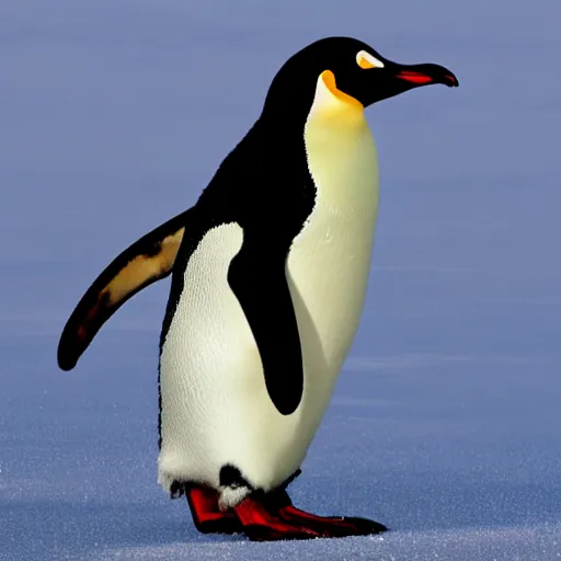 Image similar to a penguin that is feeling cold af