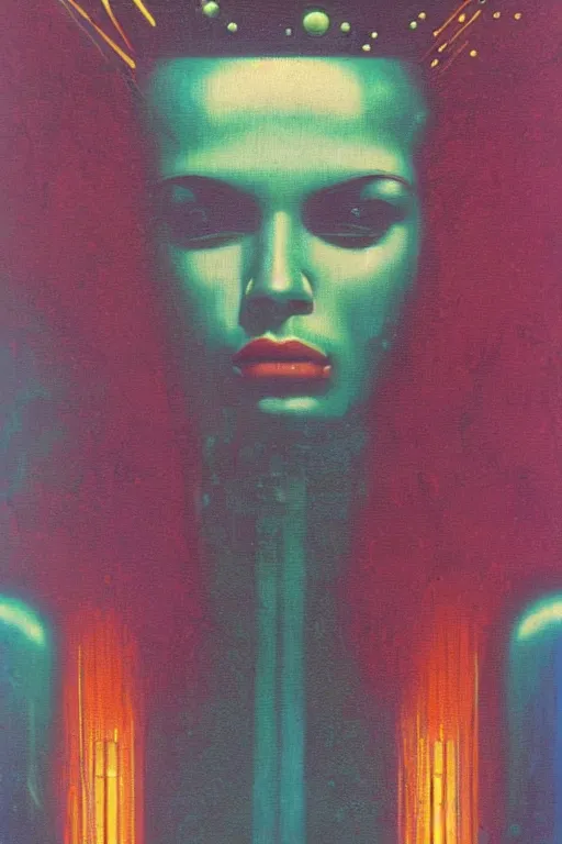 Image similar to 8 0 s art deco close up portait of antal rogan, rain like a dream oil painting curvalinear clothing cinematic dramatic cyberpunk textural fluid lines otherworldly vaporwave interesting details fantasy lut epic composition by basquiat zdzisław beksinski james jean artgerm rutkowski moebius francis bacon gustav klimt