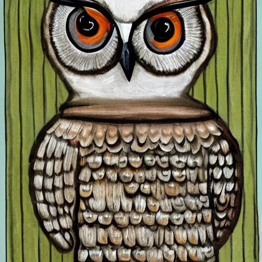 Image similar to owl with pan flute