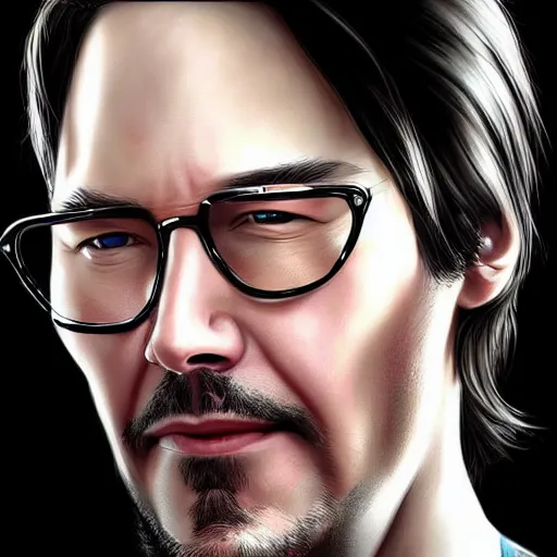 Prompt: keanu reeves in Pixar style by Stanley Artgerm and Tom Bagshaw