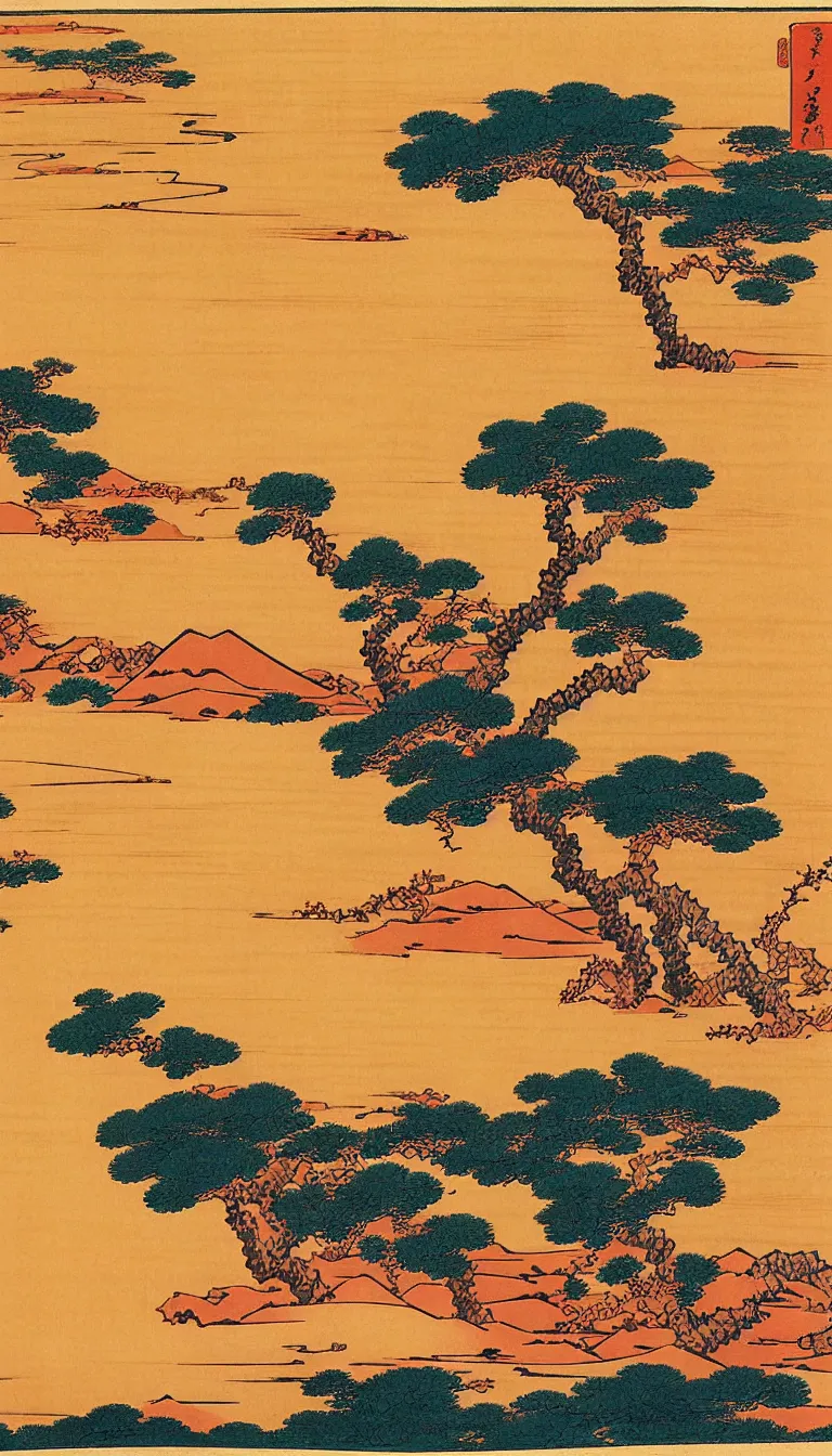 Image similar to saharan desert by hokusai