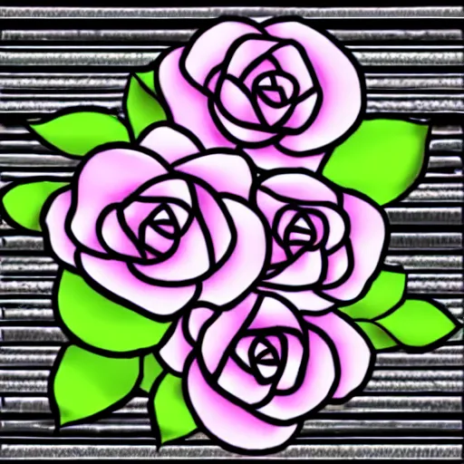 Image similar to twitch emote rose lineart cute