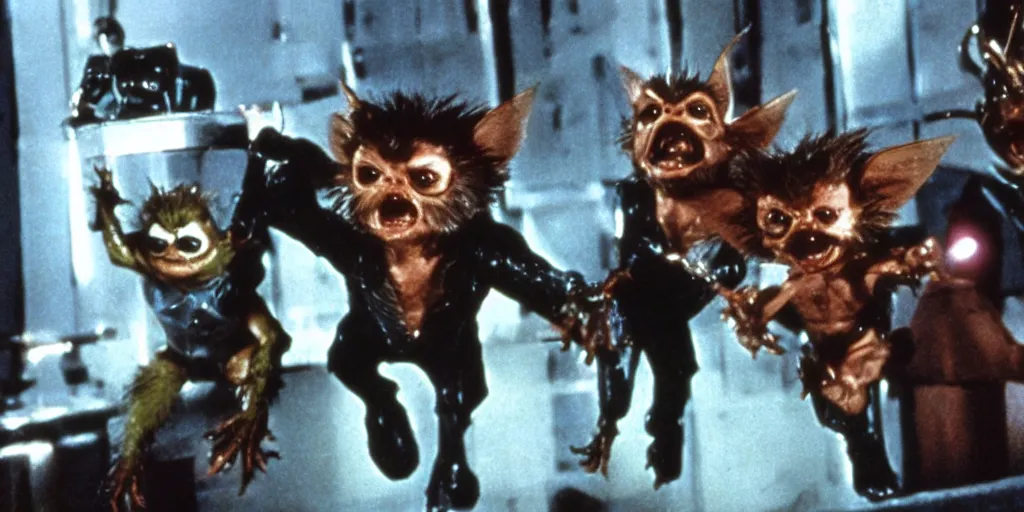 Image similar to frame from the avengers gremlins