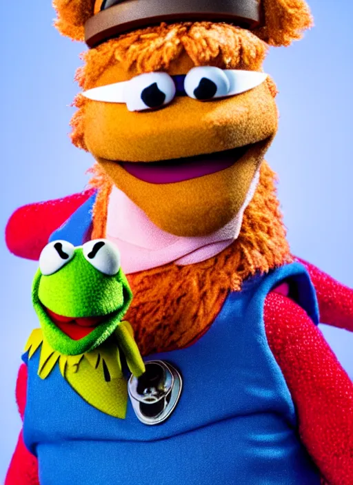 Image similar to studio portrait still of muppet thor as a muppet muppet as a muppet, 8 k, studio lighting, key light,