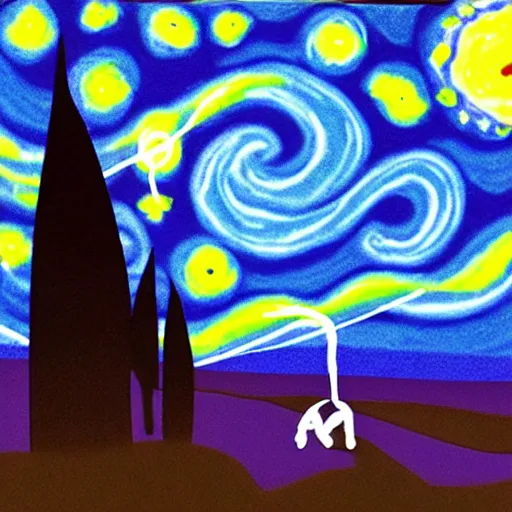 Image similar to claymation starry night, by laika, wallace and grommet