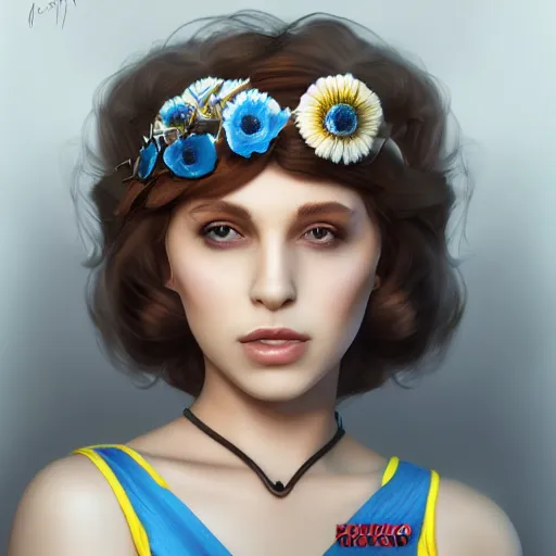 Image similar to portrait of Daisy Queen from Mario, digital art, trending on ArtStation, hyperdetalied, ultrarealistic, high quality, concept art,