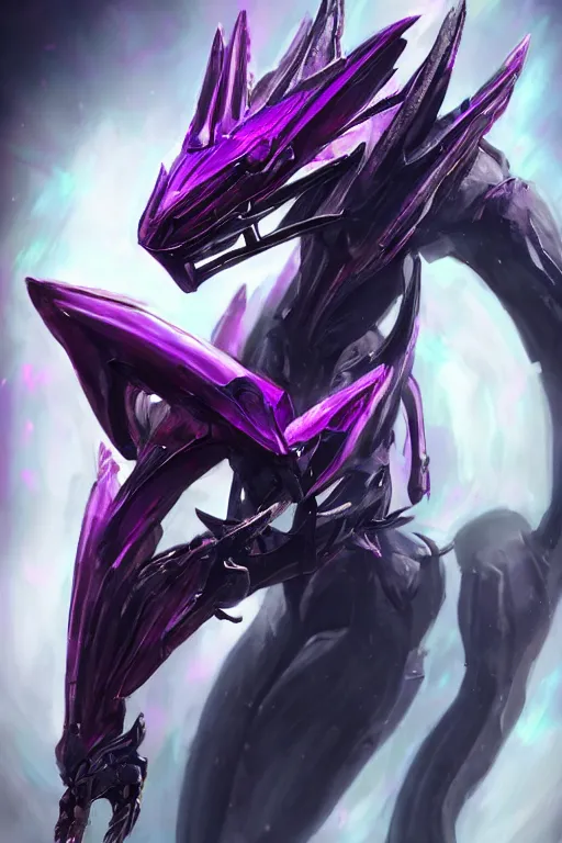 Prompt: cinematic bust shot, hyperdetailed elegant beautiful stunning giant robot mecha hot female goddess dragon, sharp spines, sharp metal ears, smooth purple eyes, smooth fuschia skin, smooth silver armor, nebula size, space, epic proportions, epic scale, warframe fanart, macro giantess, furry art, dragon art, goddess art, giantess art, furaffinity, octane