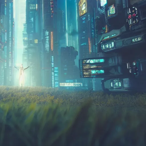 Prompt: 👩‍🌾🛸!! cyberpunk, the image is like beautiful dream, 4k post-processing highly detailed, art station, unreal engine + cinematography by Wes Anderson, Wide angle shot, futuristic, volumetric light, Fuji film, intricate detail, hyperreal, hyperrealistic, 4K, Octane render, unreal engine cinematic, sublime atmosphere,