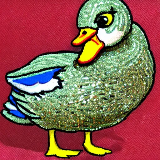 Prompt: a duck with bling