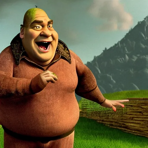 Prompt: A still of Danny De Vito in Shrek (2001)