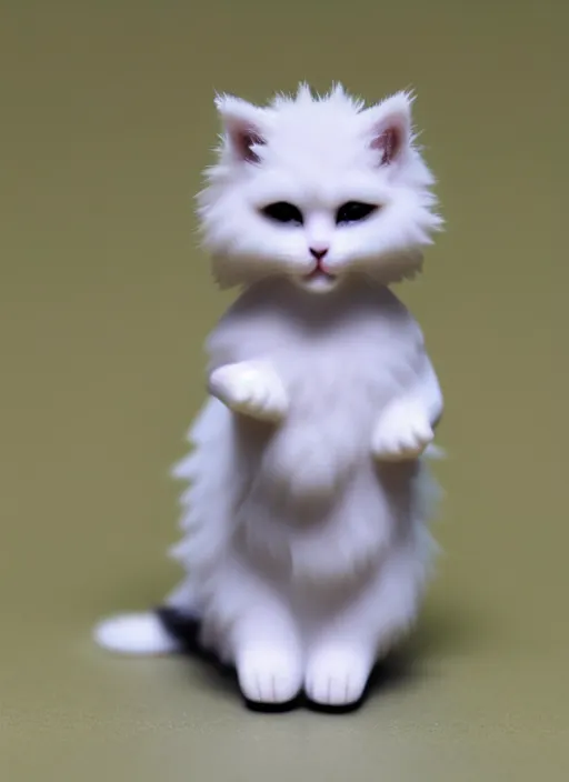 Image similar to 80mm resin detailed miniature of fluffy cat, Product Introduction Photos, 4K, Full body, simple background