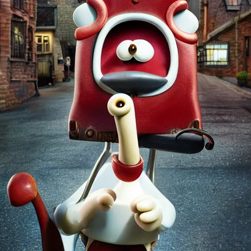 Image similar to Wallace and Gromit in real life, Realistic, HD Quality, 8k Resolution, Digital Art, Trending on Artstation