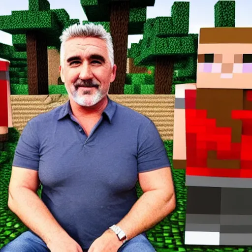 Image similar to paul hollywood in minecraft