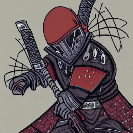 Image similar to old alien samurai