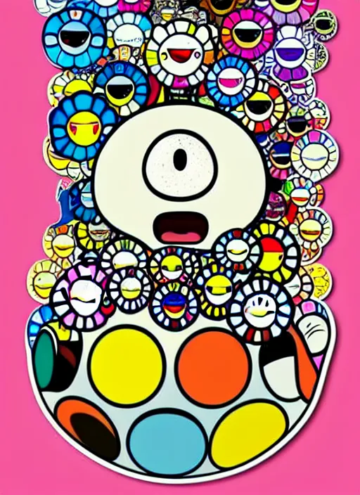 Prompt: a picture of a sticker that says stay weird, a screenprint by takashi murakami, trending on behance, funk art, concert poster, poster art, art