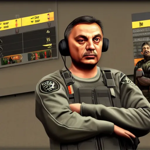 Image similar to Viktor Orban as a Counter-Terrorist in CSGO