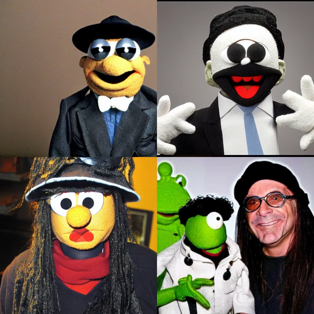 Prompt: Al Jourgensen as a muppet