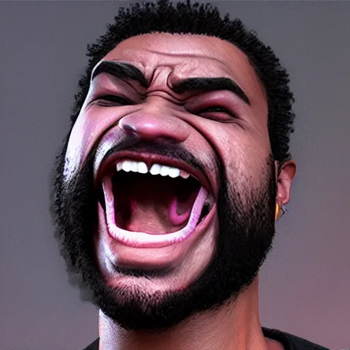 Image similar to moistcritikal yelling angry realistic