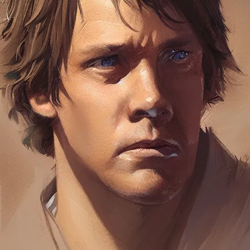 Image similar to portrait of a man by greg rutkowski, luke skywalker, star wars expanded universe, he is about 2 0 years old, highly detailed portrait, digital painting, artstation, concept art, smooth, sharp foccus ilustration, artstation hq