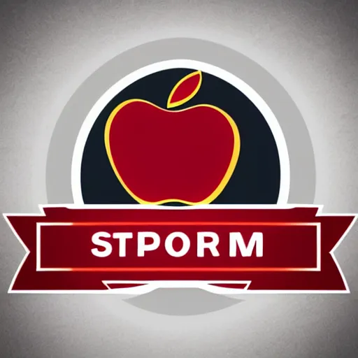 Image similar to sport team style logo for a teacher holding her apple