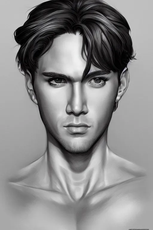 Prompt: a highly detailed portrait of a handsome man in the style of artgerm.