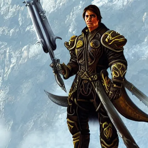 Image similar to Tom Cruise in World of Warcraft, very detailed