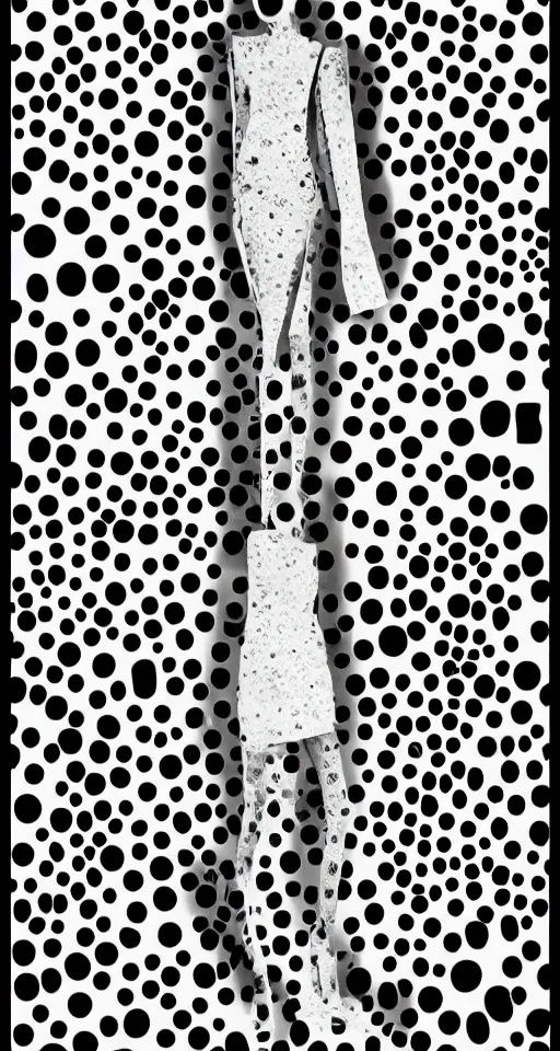 Image similar to Fashion Graphic Design and Illustration made in collage technique with minimalist geometric shapes, typography, heading text, subtext, black and white colors, lines, dots, scribbles, unbalanced, blank paper
