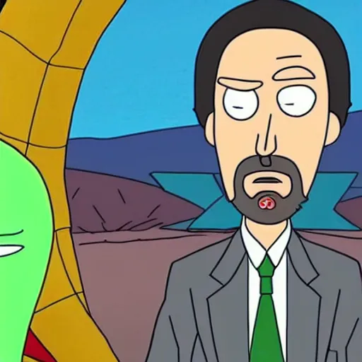 Prompt: Keanu reeves In Rick and Morty 4K detailed super realistic