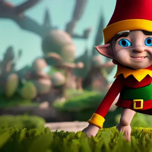 Image similar to doby the elf, clash royal style characters, unreal engine 5, octane render, detailed, cinematografic, cinema 4 d