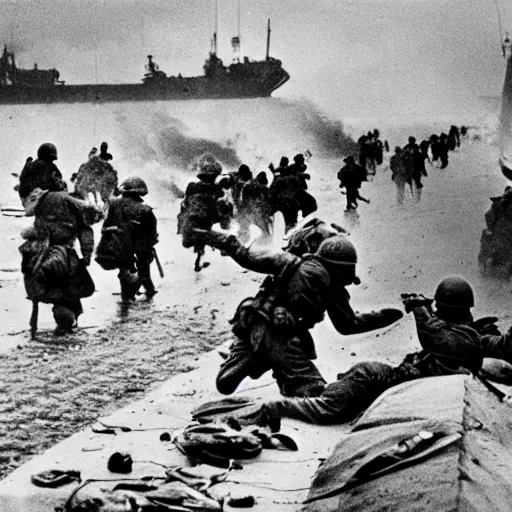 Image similar to the d - day, by robert capa,