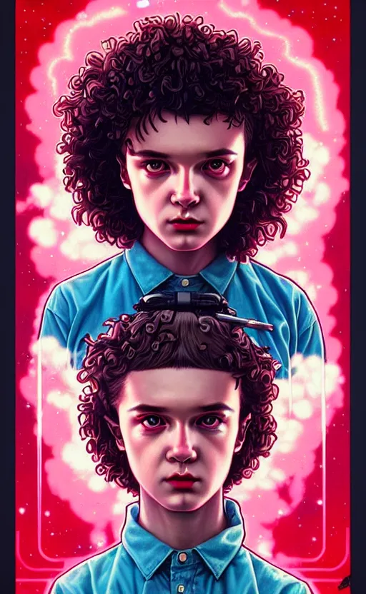 Image similar to kawaii lofi Stranger Things portrait by Tristan Eaton_Stanley Artgerm and Tom Bagshaw,