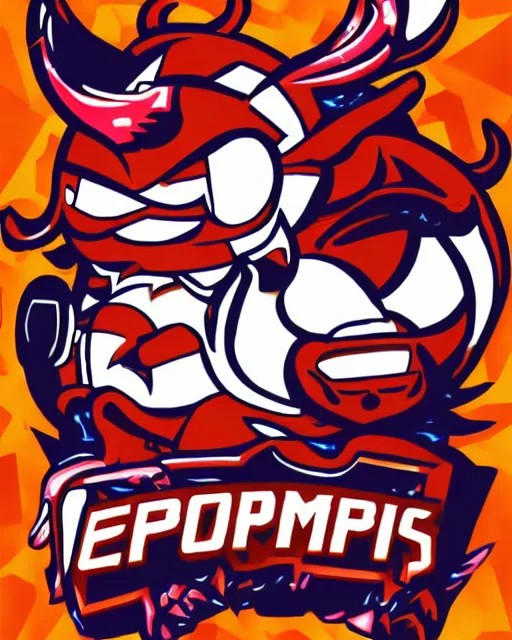 Prompt: esports logo, crying imp devil, cute