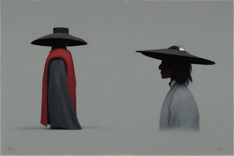 Image similar to samurai in raven - shaped hat artwork by tim eitel