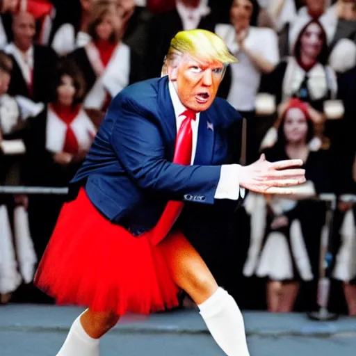 Image similar to donald trump in a tutu,