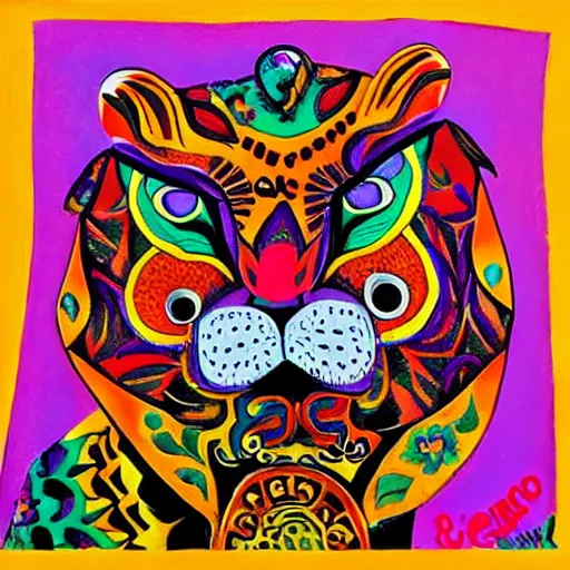 Image similar to “ a tiger alebrije, mexican art ”