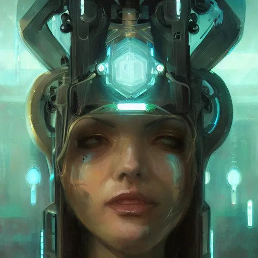 Image similar to portrait of a beautiful cybernetic hex, cyberpunk concept art by pete mohrbacher and seb mckinnon and beksinski and josan gonzales, digital art, highly detailed, intricate, sci-fi, sharp focus, Trending on Artstation HQ, deviantart, unreal engine 5, 4K UHD image