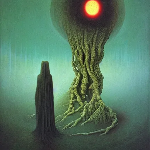 Image similar to zdzislaw beksinski painting of cosmic horror