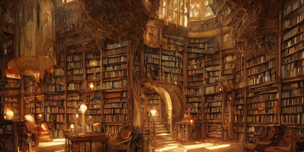 enchanted book in an old library, James Gurney, | Stable Diffusion ...